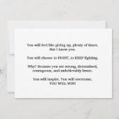 Aanmoediging van kankerpatiënten - Bravery is prac Kaart (Achterkant)