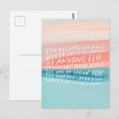 aanmoediging van kleurrijk briefkaart (Voorkant / Achterkant)