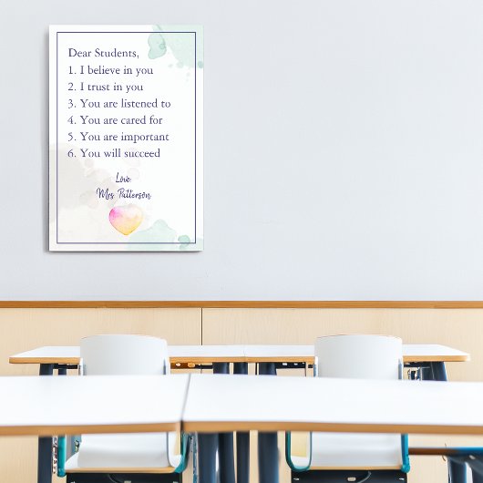 Aanmoediging van leslokaal docenten poster