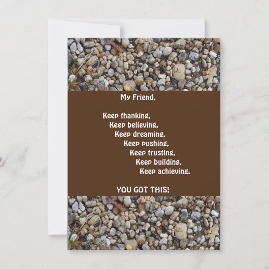 Aanmoediging van Man flat-Wenskaart (Voorkant)