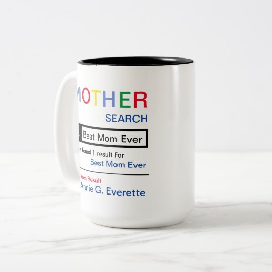 Aanmoediging van Mok met tweetone koffie (Voorkant links)