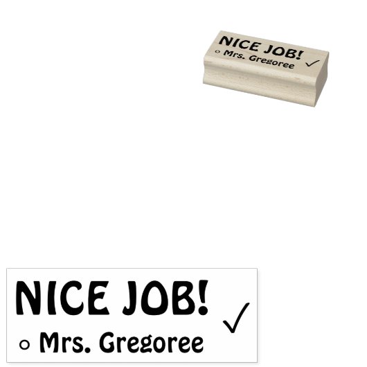 Aanmoediging van "NICE JOB!" + Aangepaste aanspree Rubberstempel (Gestempeld)