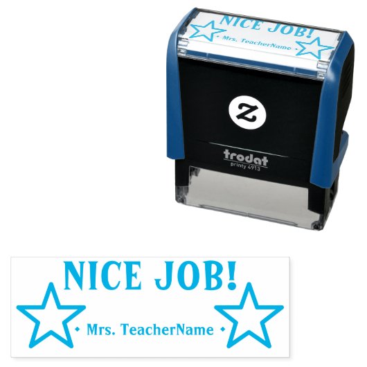 Aanmoediging van "NICE JOB!" + Aangepaste aanspree Zelfinktende Stempel (In situ)