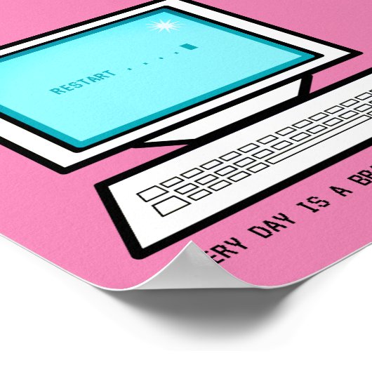 aanmoediging van PC POSITIVITEIT retro computer Poster (Hoek)