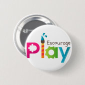 Aanmoediging van Play Round Button Logo (Voorkant /achterkant)