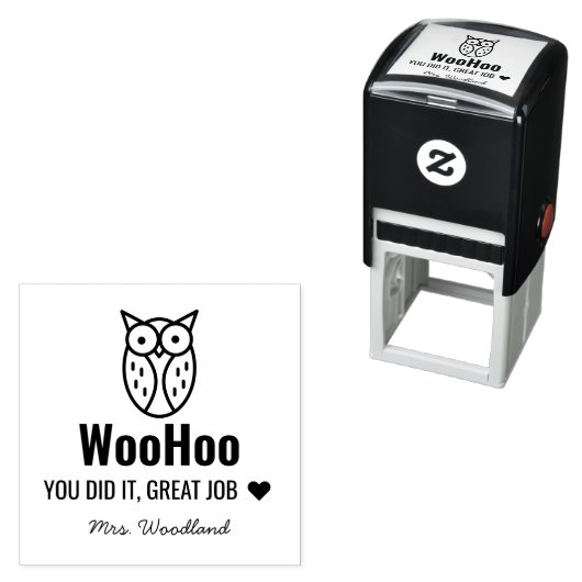 Aanmoediging van WooHoo Owl Aangepaste leraren Zelfinktende Stempel (In situ)