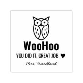 Aanmoediging van WooHoo Owl Aangepaste leraren Zelfinktende Stempel (Design)