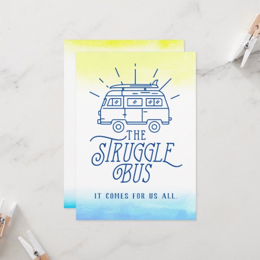 Aanmoediging voor de Struggle Bus Kaart (Voorkant / Achterkant in situ)