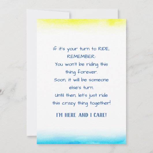 Aanmoediging voor de Struggle Bus Kaart (Achterkant)