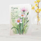 Aanmoediging voor de Waterverf van de harthanden v Kaart (Gele Bloem)