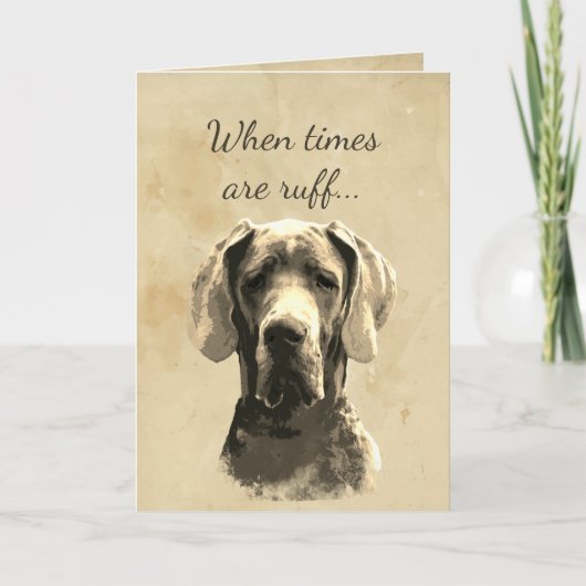 Aanmoediging voor Fun Great Dane Sending Love Card Kaart (Voorkant)