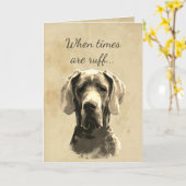 Aanmoediging voor Fun Great Dane Sending Love Card Kaart (Gele Bloem)
