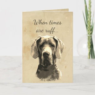 Aanmoediging voor Fun Great Dane Sending Love Card Kaart