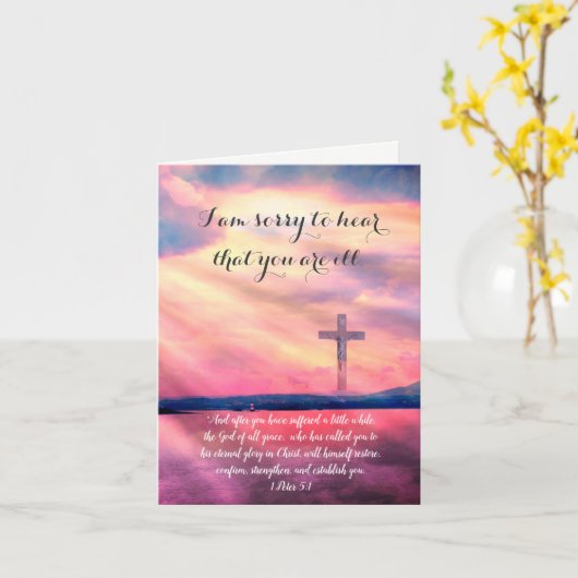 Aanmoediging voor zieken. Christelijk gevouwen kaa Kaart (Gele Bloem)