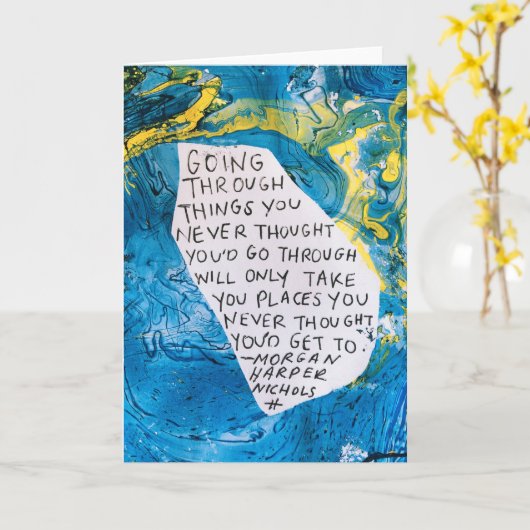 Aanmoediging wenskaart kaart (Gele Bloem)