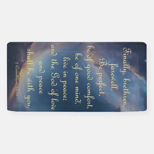 Aanmoedigingsbanner - 2 corinthians 13:11 spandoek (Horizontaal)