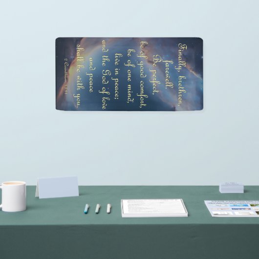 Aanmoedigingsbanner - 2 corinthians 13:11 spandoek (Beurs)