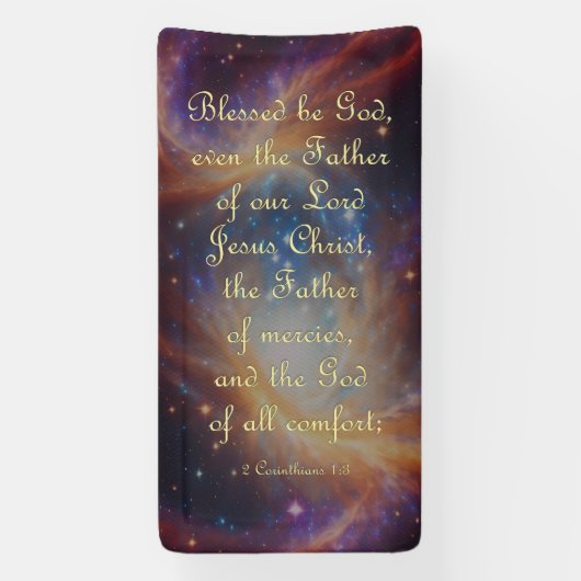 Aanmoedigingsbanner - 2 corinthians 1:3 spandoek (Verticaal)