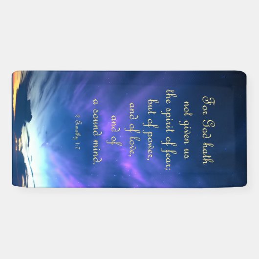 Aanmoedigingsbanner - 2 Timothy 1:7 Spandoek (Horizontaal)