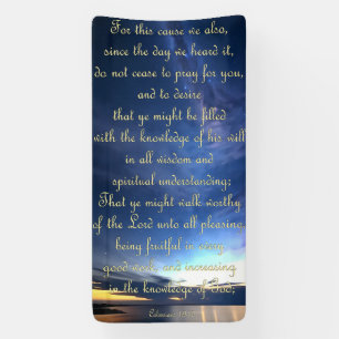 Aanmoedigingsbanner - Colossians 1:9-10 Spandoek