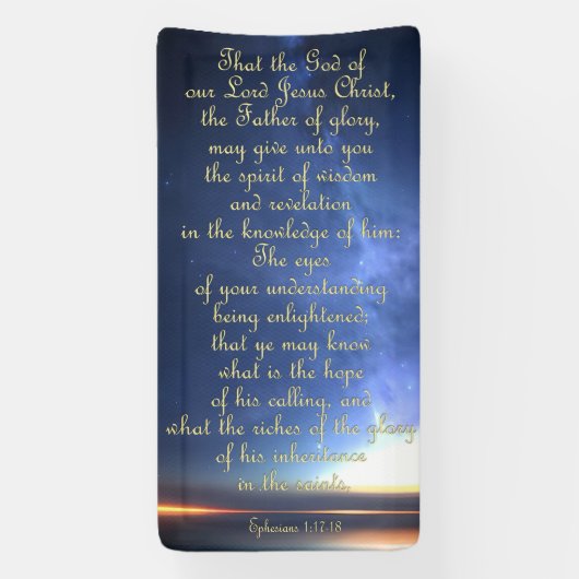 Aanmoedigingsbanner - Ephesianen 1:17-18 Spandoek (Verticaal)