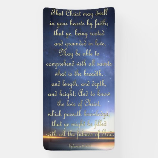 Aanmoedigingsbanner - Ephesianen 3:17-19 Spandoek (Verticaal)