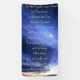 Aanmoedigingsbanner - Filippijnen 4:11-13 Spandoek