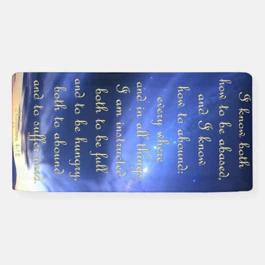 Aanmoedigingsbanner - Filippijnen 4:12 Spandoek (Horizontaal)