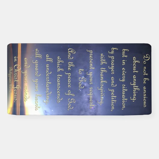 Aanmoedigingsbanner - Filippijnen 4:6-7 Spandoek (Horizontaal)