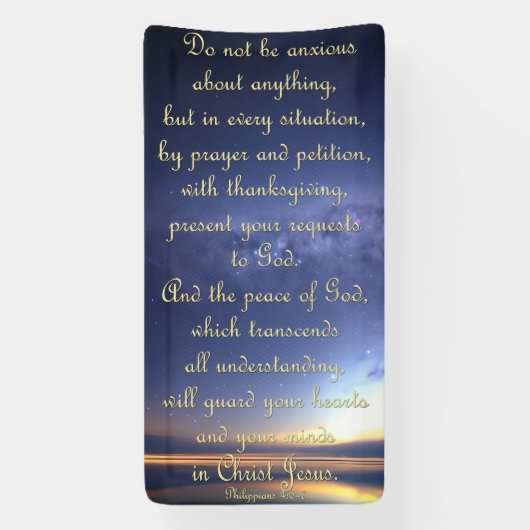 Aanmoedigingsbanner - Filippijnen 4:6-7 Spandoek (Verticaal)