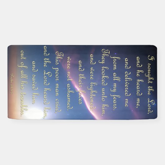 Aanmoedigingsbanner - Psalm 34:4-6 Spandoek (Horizontaal)