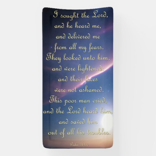 Aanmoedigingsbanner - Psalm 34:4-6 Spandoek (Verticaal)