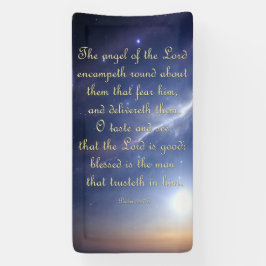 Aanmoedigingsbanner - Psalm 34:7-8 Spandoek