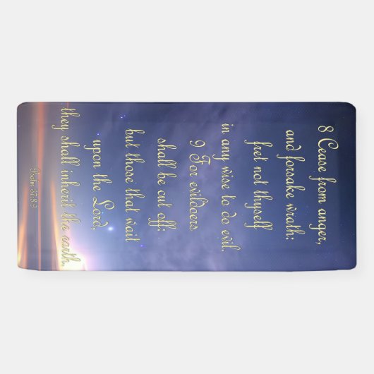 Aanmoedigingsbanner - Psalm 37:8-9 Spandoek (Horizontaal)