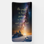 Aanmoedigingsbanner - Romeinen 12:12 Spandoek (Verticaal)