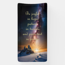 Aanmoedigingsbanner - Romeinen 12:12 Spandoek