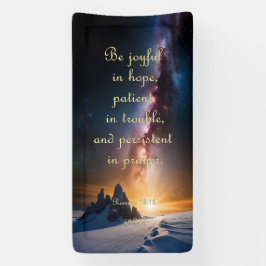 Aanmoedigingsbanner - Romeinen 12:12 Spandoek