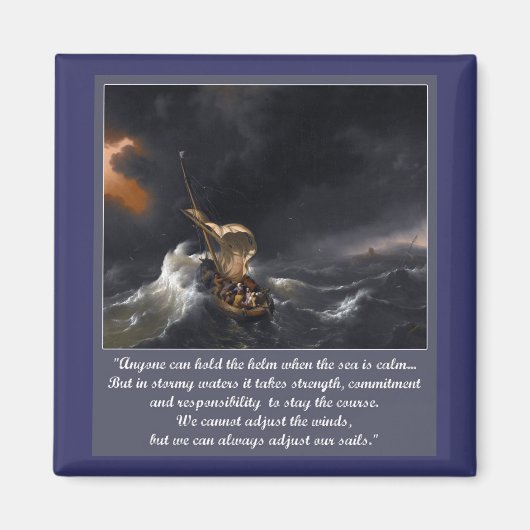 Aanmoedigingscitaat voor moeilijke tijden magneet (Voorkant)