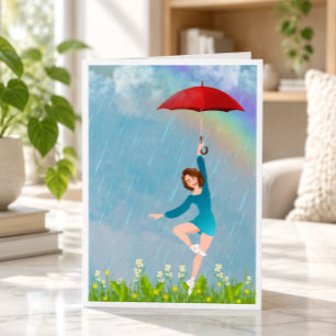 Aanmoedigingskaart Dansen in de regen Kaart