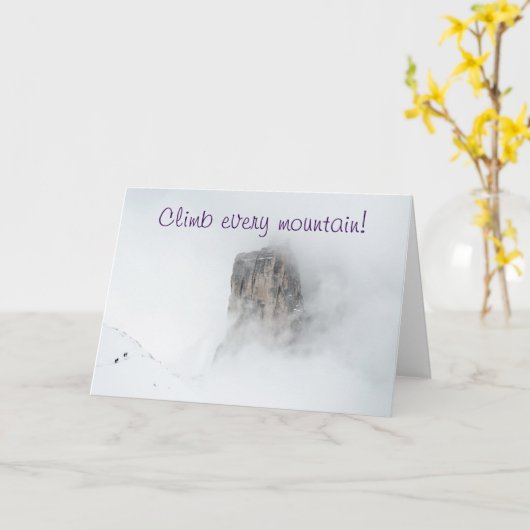 Aanmoedigingskaart met bergbeklimmers kaart (Gele Bloem)