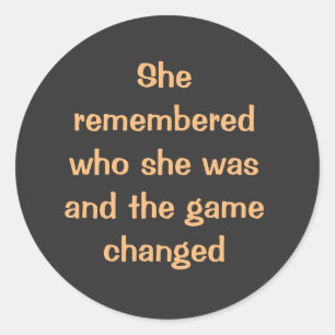 Aanmoedigingswoorden met eenvoudige tekst op ronde sticker