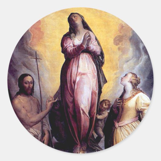 Aanname van de Maagd Maria Ronde Sticker (Voorkant)