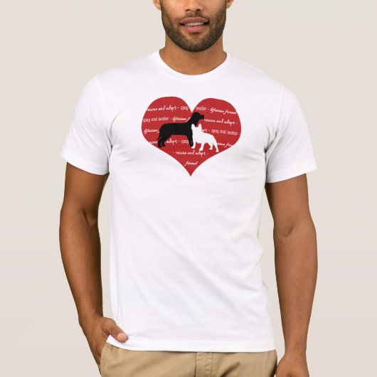 Aanname van honden en reddingshart t-shirt (Voorkant)