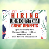 Aannemen Doe mee met ons team Hulp Gevraagd Aangep Raamsticker (Vel 3)