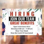 Aannemen Doe mee met ons team Hulp Gevraagd Aangep Raamsticker (Vel 2)