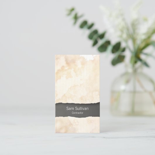 Aannemer Bold Grunge Textuur Visitekaartje (Staand voorkant)