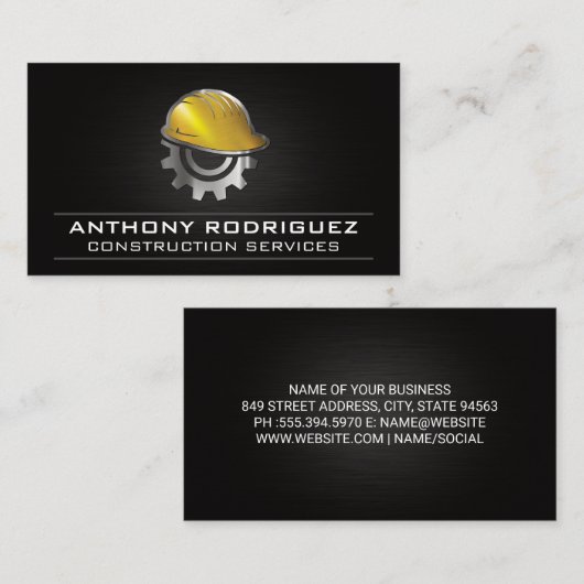 aannemer | Bouwblauwe kraag Visitekaartje (Voorkant / Achterkant)