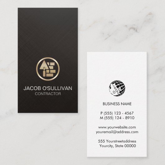 Aannemer Bouwbouwer Visitekaartje (Voorkant / Achterkant)
