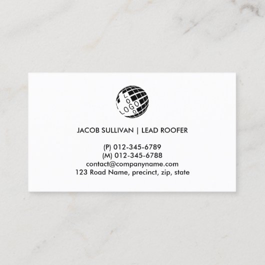 Aannemer dakbedekking constructie visitekaartje (Achterkant)