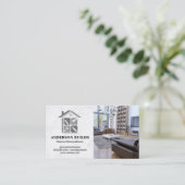 Aannemer Home Repair Logo | Interieur van het huis Visitekaartje (Staand voorkant)
